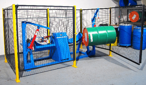 Double End-Over-End Drum Tumbler with Optional Load Cranes and Guard Enclosure with Safety Interlock