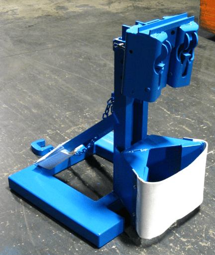 Custom MORSpeed TM forklift attachment for 2000 Lb. drum