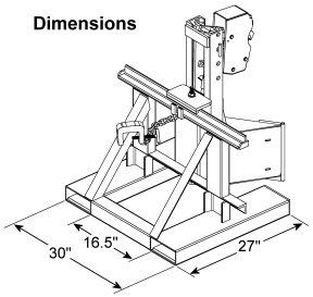 Dimensions of MORSpeed Forklift Drum Handlers