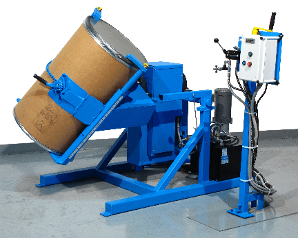 Tilt-To-Load Drum Tumbler rotating fiber drum