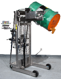 Custom Scale-Equipped Vertical-Lift Drum Pourer made of type 304 stainless steel