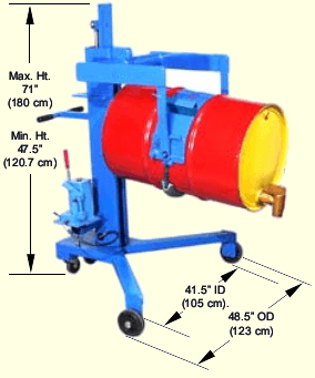 Mobile drum palletizer dimensions