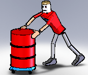 Pushing drum dolly is more difficult and less safe