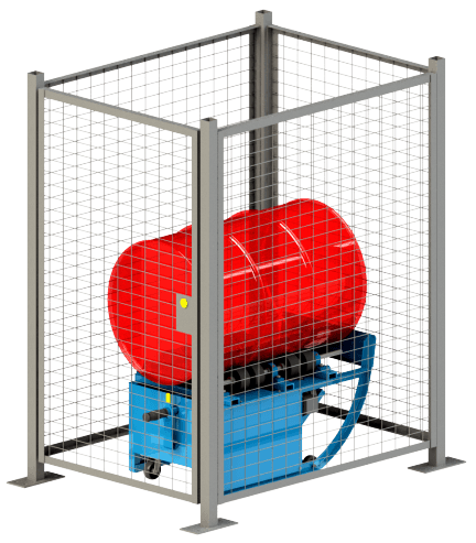 Enclosure with Safety Interlock for use with Morse Portable Drum Roller
