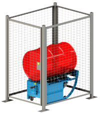 Enclosure with Safety Interlock for use with portable drum roller