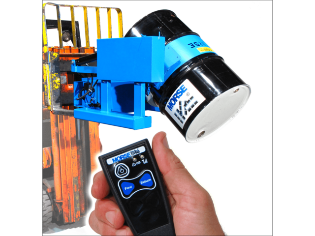 Forklift attachment with wireless tilt control