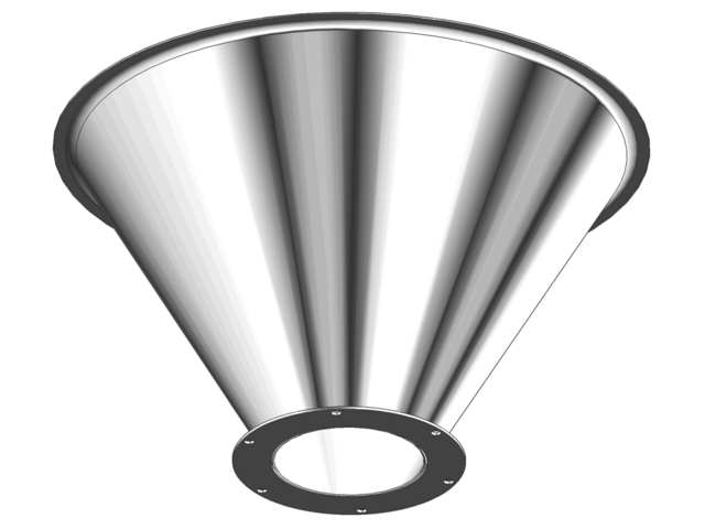 Centered Stainless Steel Drum Cones with Valve Flange
