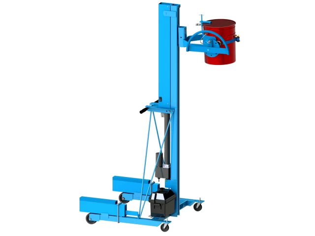83S-XR-125 Mobile Pail Handler with Battery Power Lift and Extended Reach